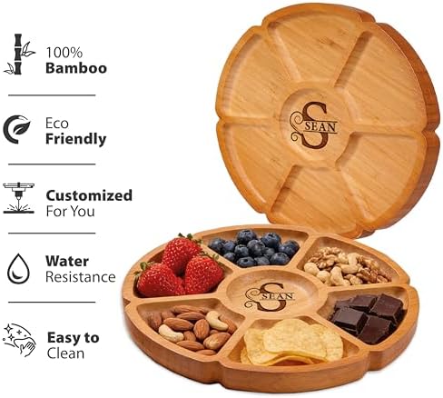 Custom Engraved Bamboo 11" Serving Tray – Personalized 7-Divided