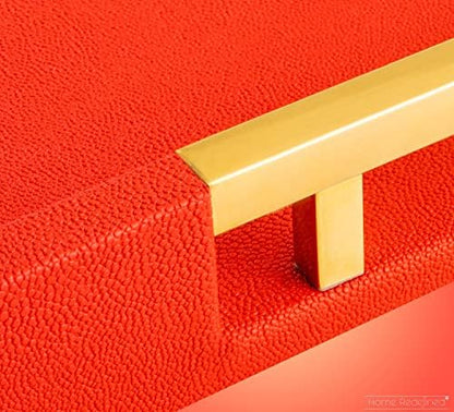 Modern Elegant 17.5"x12" Rectangle Red Shagreen Faux Leather