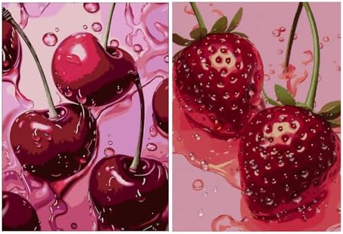 AIBOERL 2 Pack Diamond Art Kits for Adults,Retro Cherry Diamond