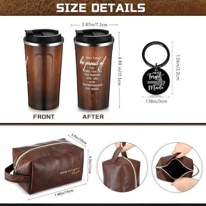 Roshtia Thank You Gift for Men 17 oz Stainless Steel Tumbler with Lid