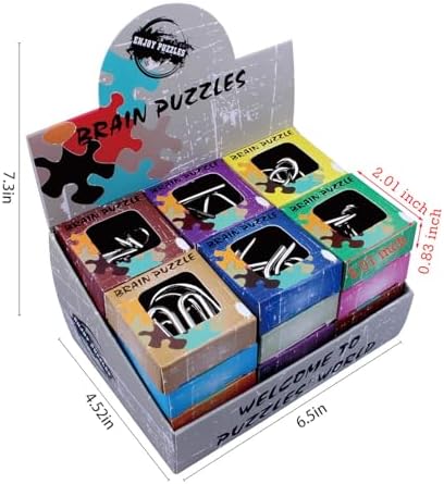 AHYUAN 24 Pack Metal Puzzles Brain Teaser IQ Wire Metal Puzzles for
