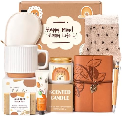 Gift Baskets for Women, 9pcs Unique Happy Birthday Gifts for Women