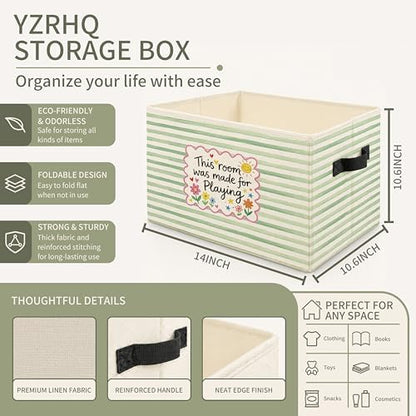 Play Room Storage Bins with Handles, Playroom Decor Essentials, This