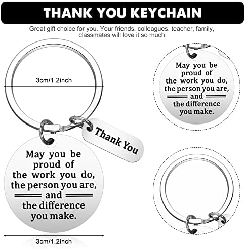 Inbagi 6 Pcs Thank You Keychains Appreciation Gifts
