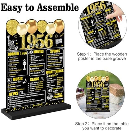 70th Birthday Decoration Acrylic Plaque Table Sign with Stand for Men