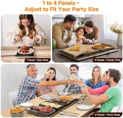 FEPPO Electric Warming Tray, 4-in-1 Food Warmers for Parties Buffet
