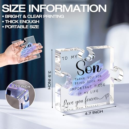 Acrylic Puzzle Plaque - Warm Words for My Son - Mom & Dad's Gift for