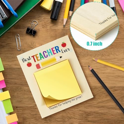 MALLMALL6 Teacher Appreciation Wooden Sticky Note Holder Gifts Desk