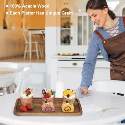 Large Wooden Tray Acacia Wood Charcuterie Boards Party Food Serving