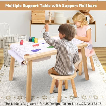 WINGYZ Sensory Table and 2 Chairs Set, Toddler Table with 3 Storage