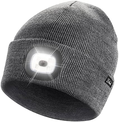 Etsfmoa Unisex Beanie with The Light, Gifts for Men Dad Father Winter