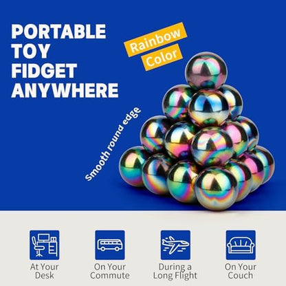 30PCS Magnet Rainbow Rock Stone Fidget Toys for Adults, Magnets for