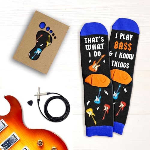 Cool Music Accessories Gifts - Guitar Drum Piano Trumpet Socks, Funny