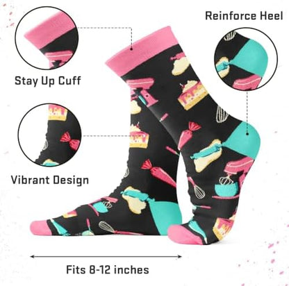 Cooking Gifts for Women, Men - Funny Baking, Chef, Grilling Socks