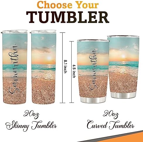 Personalized Summer Beach Vacation 20oz Stainless Steel Tumbler