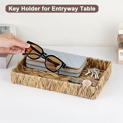 Decorative Key Holder for Entryway Table Handwoven Natural Water