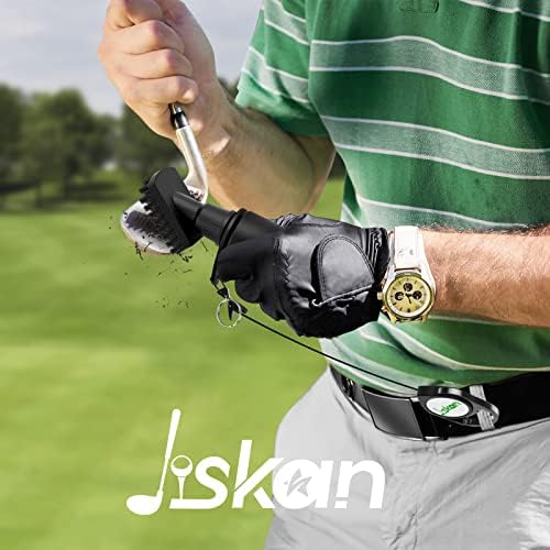 Jiskan Pro Golf Club Brush Cleaner with Retainer Clip and Squeeze