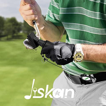 Jiskan Pro Golf Club Brush Cleaner with Retainer Clip and Squeeze