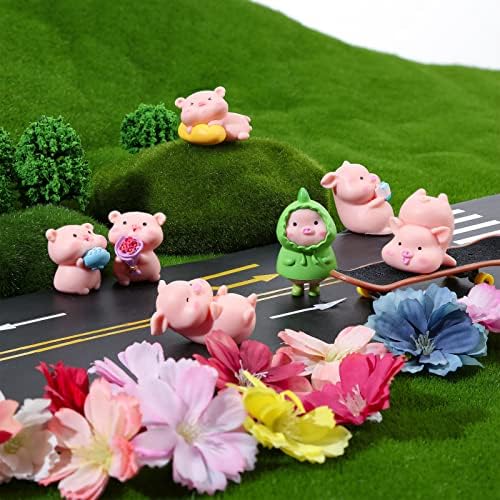 Leitee 19 Pcs Tiny Pig Figurines Set Pig Cake Topper Decor,Classic