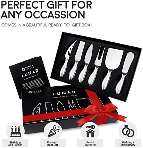 Lunar 6-Piece Premium Stainless Steel Cheese Knife Set