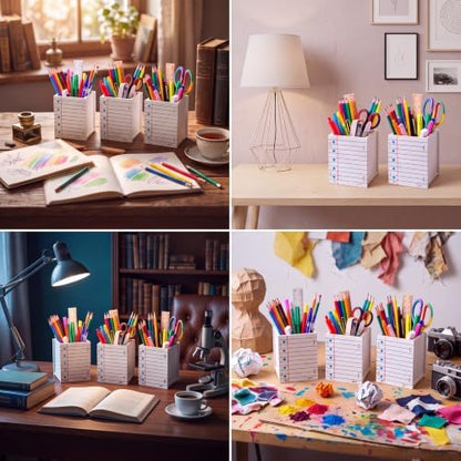 Crtiin 6 Pcs Notebook Shaped Pencil Holder for Back to School Decor