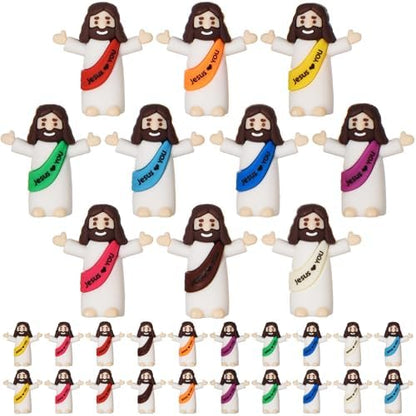 30 Pcs Mini Jesus Figures Tiny Jesus Loves You Figurine Little