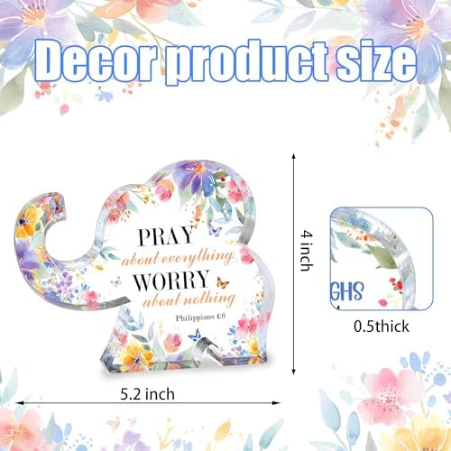 Christian Elephant Acrylic Inspirational Bible Verse Sign