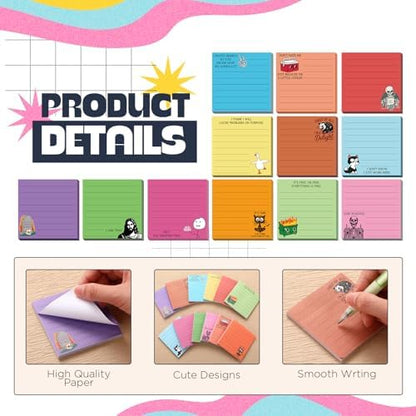 Colarr 12 Sets Funny Desk Accessories, 12 Pads Sarcastic Sticky Notes