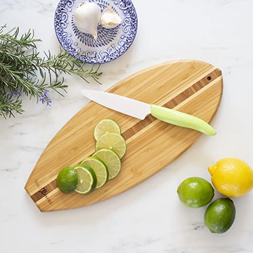 Totally Bamboo Lil Surfer Small Surfboard Cutting Board, 14.5 x 6 in