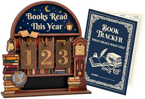 Woodamore Books Read This Year Counter, Book Tracker Gift for Book