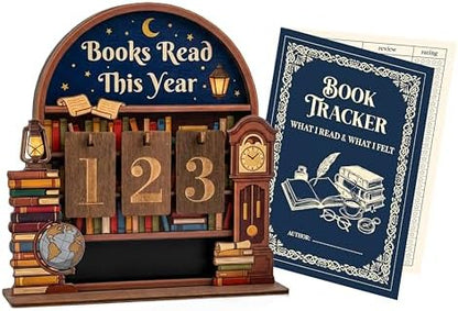 Woodamore Books Read This Year Counter, Book Tracker Gift for Book
