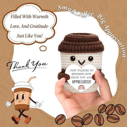 Mini Appreciation Office Gift for Women Men Coworkers Crochet Coffee