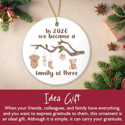 New Parents Gifts for Couples, Baby First Christmas Ceramic Ornament