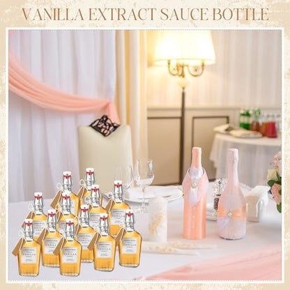 12 Set Swing Top Glass Flask Homemade Vanilla Extract Bottles with
