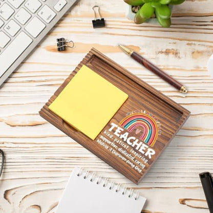 Teacher Gift Sticky Note Holder Appreciation Thank You Gift Wooden