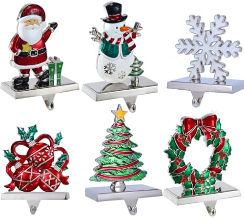 Stocking Holders for Mantle Set of 6 Stocking Hangers Weighted Mantel