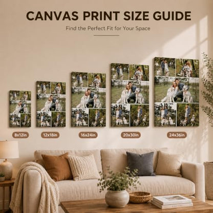 Custom 5 Photo Collage Canvas Prints Personalized Pictures Wall Art