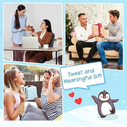 Thank You Gifts for Women Men - Cute Handmade Positive Crochet Penguin