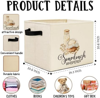 Rustic Sourdough Baker Storage Bins Box with Handles, Sourdough Bread