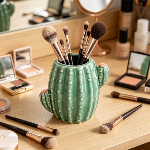 Ceramic Cactus Pen Holder Stand Cup Cactus Pencil Holder Organizer