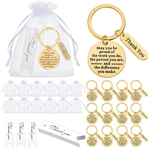 Yinkin 36 Pcs Employee Appreciation Thank You Keychains Gifts Bulk