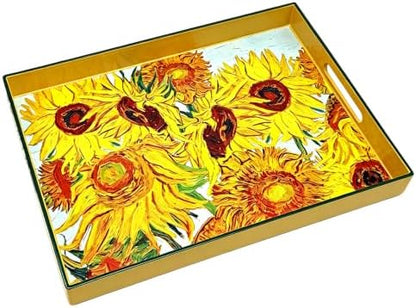 Classic Impressionist Sunflower Decorative Serving Tray, 15.7" x 11.8"