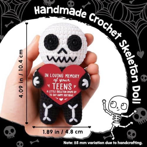 Funny 20th Birthday Gift for Her Him - Handmade Crochet Skeleton
