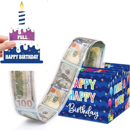 Birthday Money Box for Cash Gift Pull, Surprise Gift Boxes for Money