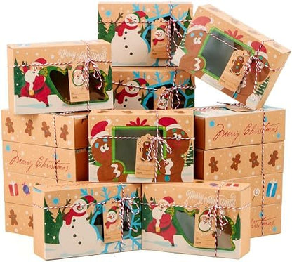 JOYIN 24 PCS Christmas Cookie Gift Baking Box 8.75" x 5.75" x 2.75”