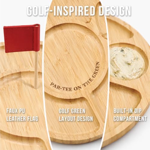 Golf Charcuterie Board, 12 Inch Bamboo Serving Tray