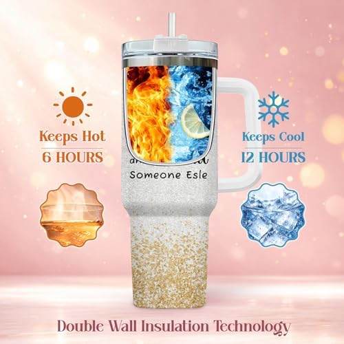34HD Duck Whatever Life 40 oz Tumbler with Handle, Back to School Gift