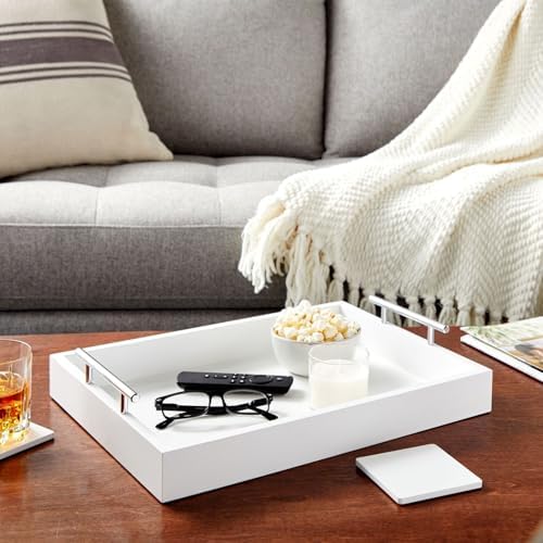 Juvale Ottoman Tray with Coasters & Interchangeable Gold & Silver