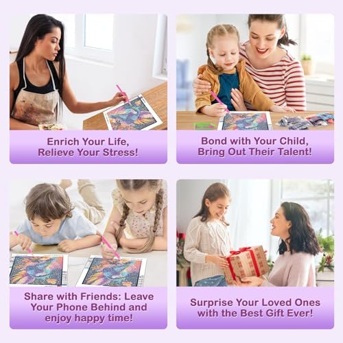 Bowetile Hummingbird 5D Diamond Art Kits for Adults Beginners with