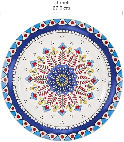 Bico Boho Totem Dinner Plates Set of 4, 11 In Ceramic Plates
